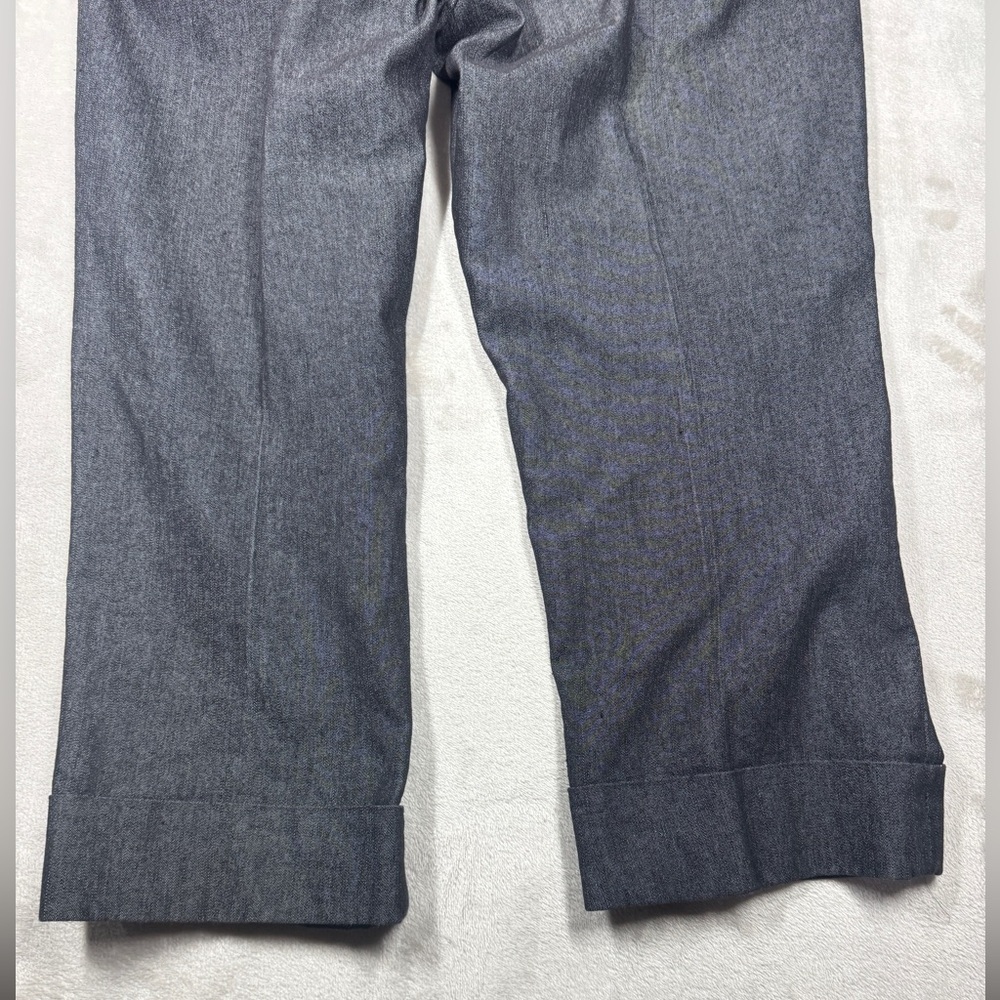 Sandro Sportswear Black Denim Rolled Cuffs Cropped Length Casual Pants Size 10 - Picture 13 of 15